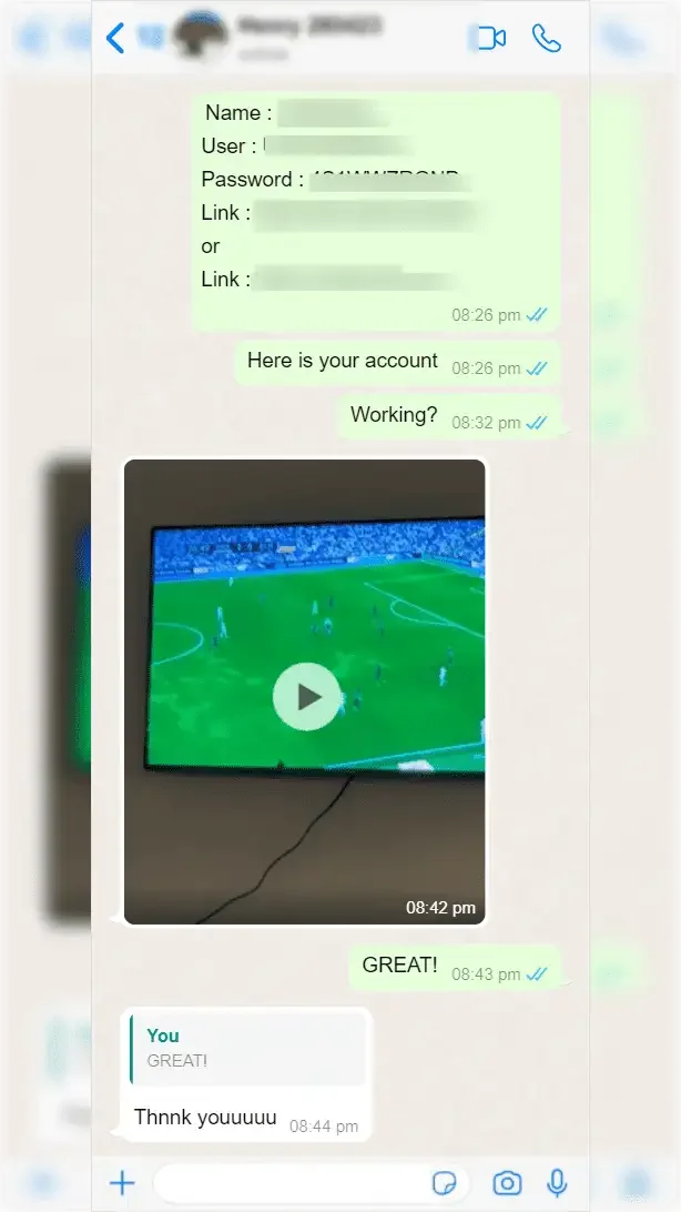 لقطة شاشة تقييم عميل عبر WhatsApp