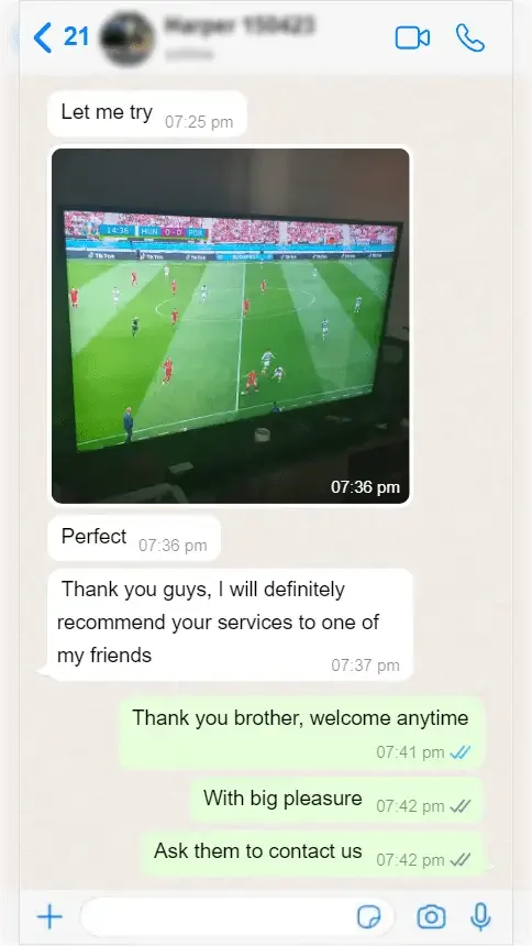 لقطة شاشة تقييم عميل عبر WhatsApp