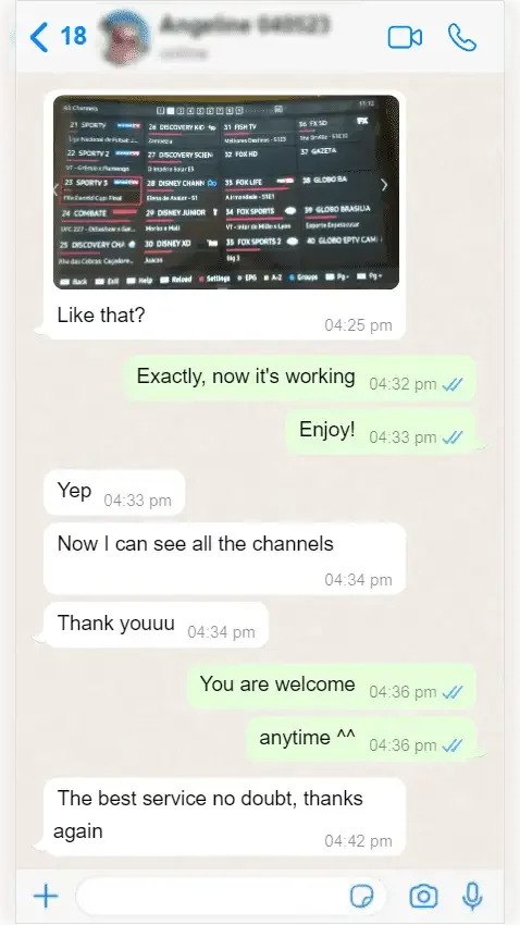 لقطة شاشة تقييم عميل عبر WhatsApp